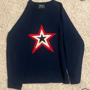 Navy Sweater with Red and White Star